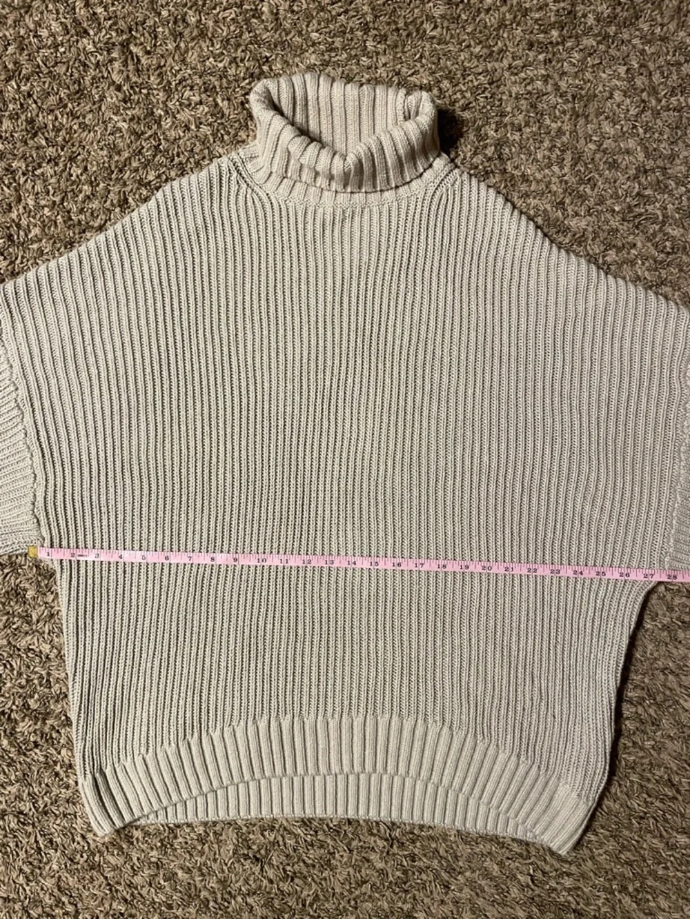 & Other Stories Stockholm Atelier Small Beige Oversized Turtleneck Sweater